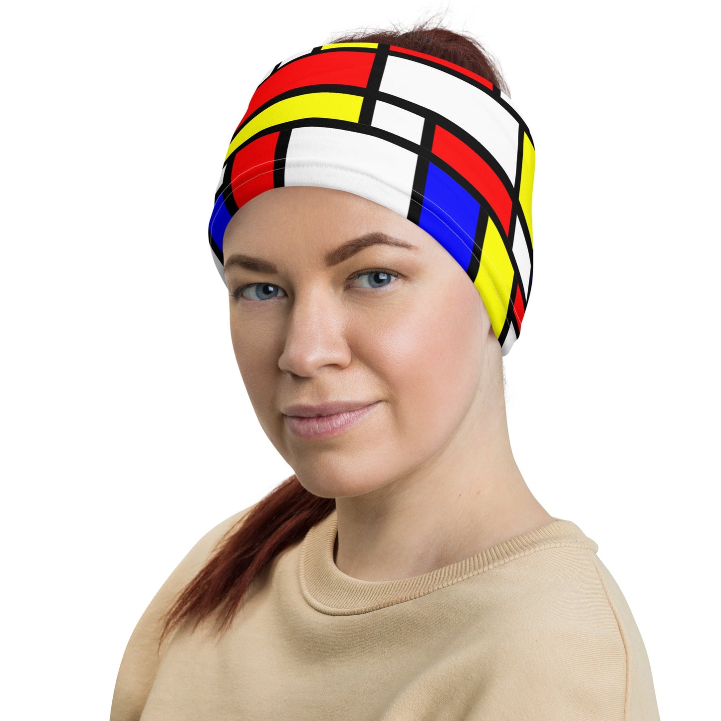 65 MCMLXV Unisex Mondrian Color Block Pattern Print Neck Gaiter Balaclava - 65mcmlxv