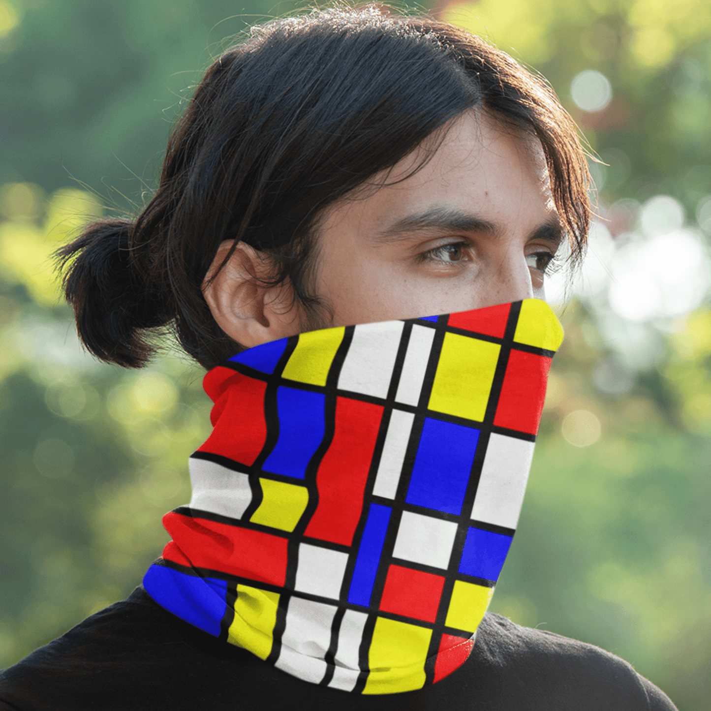 65 MCMLXV Unisex Mondrian Color Block Pattern Print Neck Gaiter Balaclava - 65mcmlxv