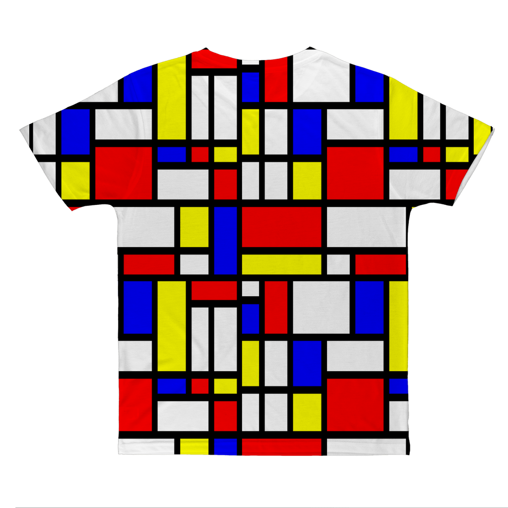 65 MCMLXV Unisex Mondrian Color Block Pattern Print T-Shirt - 65mcmlxv
