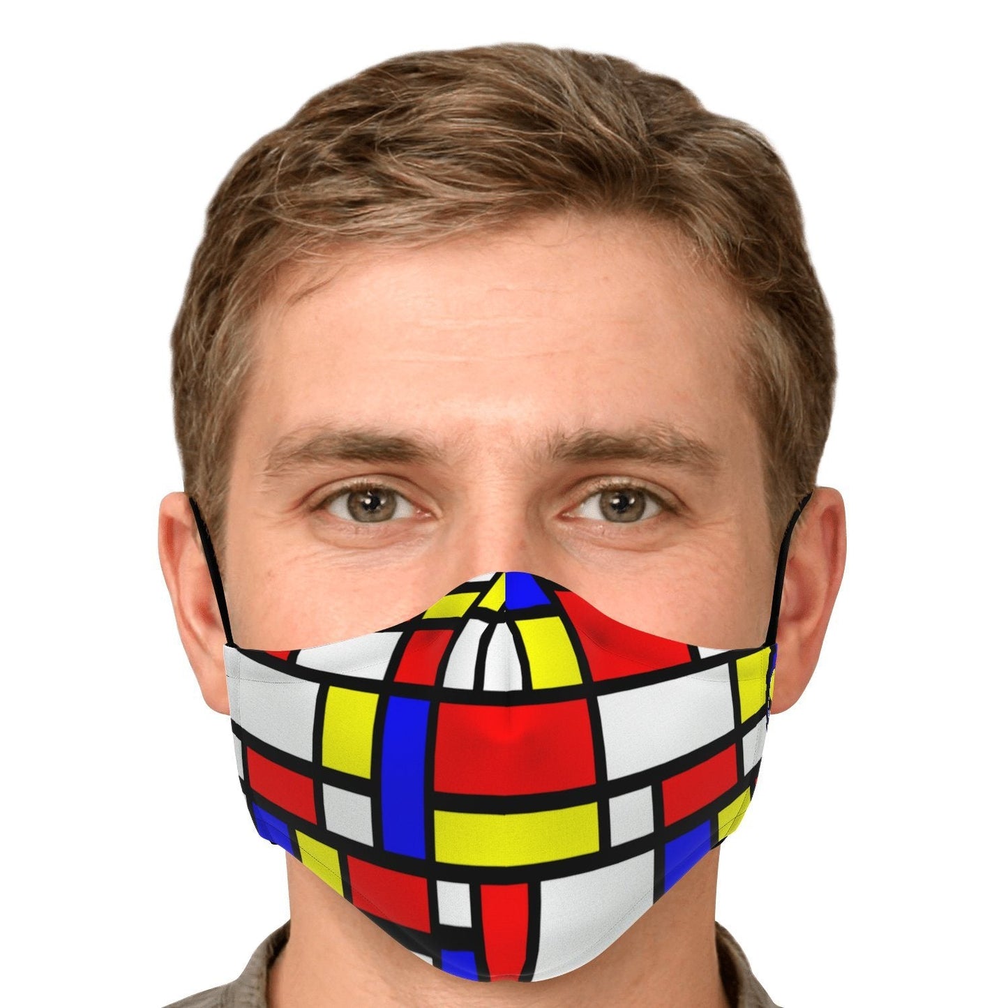 65 MCMLXV Unisex Mondrian Color Block Print Face Mask - 65mcmlxv