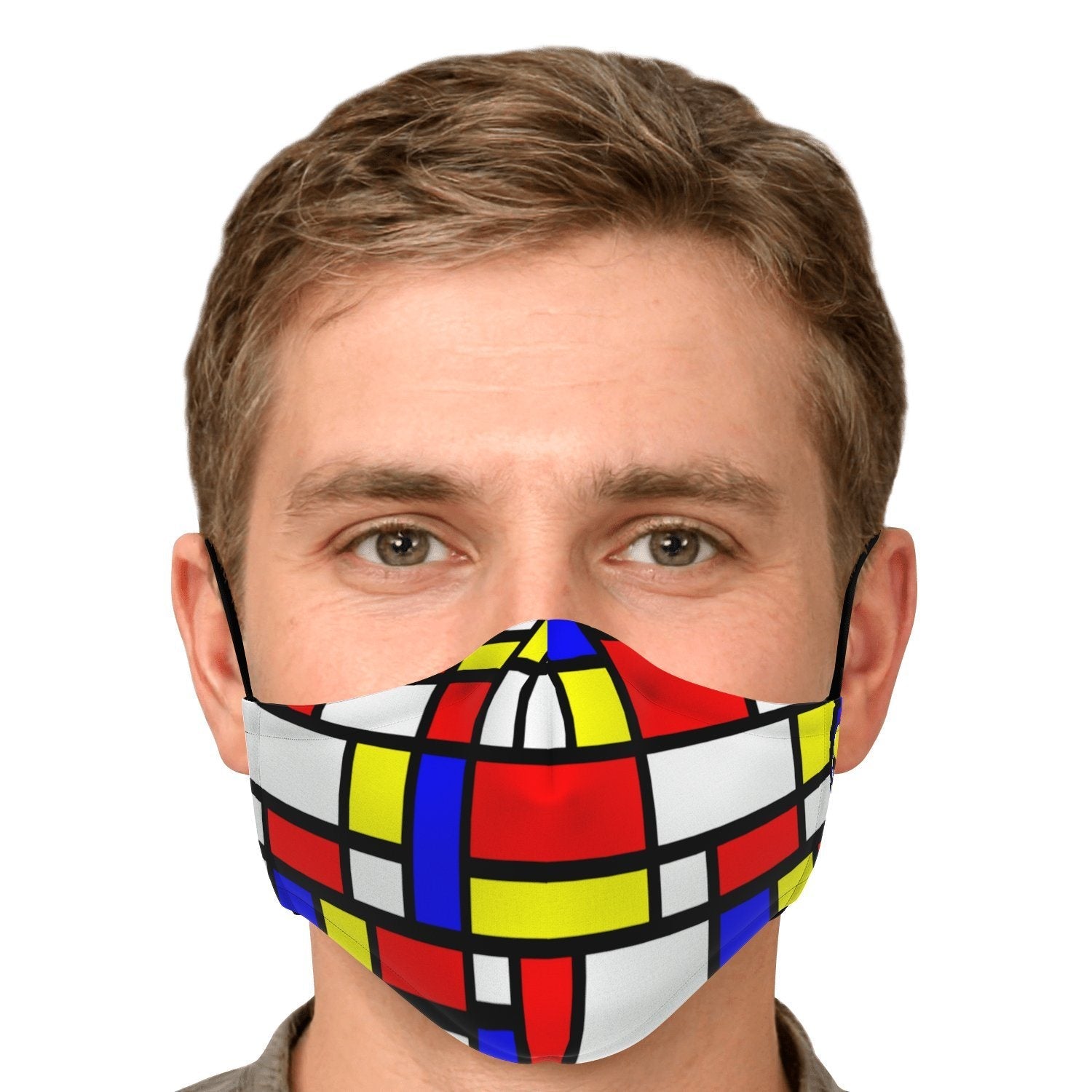 65 MCMLXV Unisex Mondrian Color Block Print Face Mask - 65mcmlxv