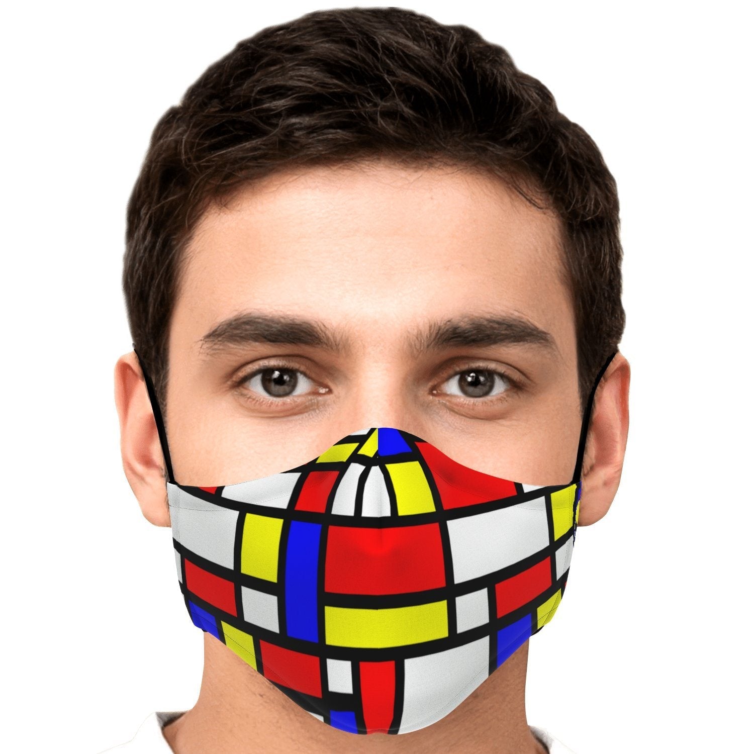 65 MCMLXV Unisex Mondrian Color Block Print Face Mask - 65mcmlxv