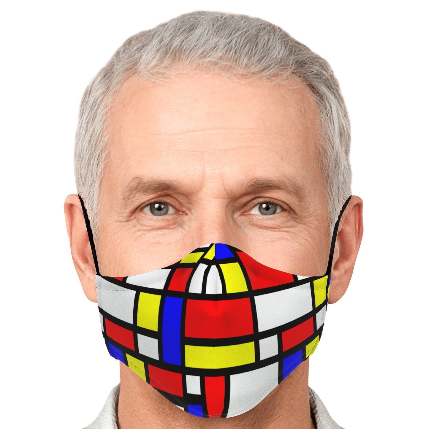 65 MCMLXV Unisex Mondrian Color Block Print Face Mask - 65mcmlxv