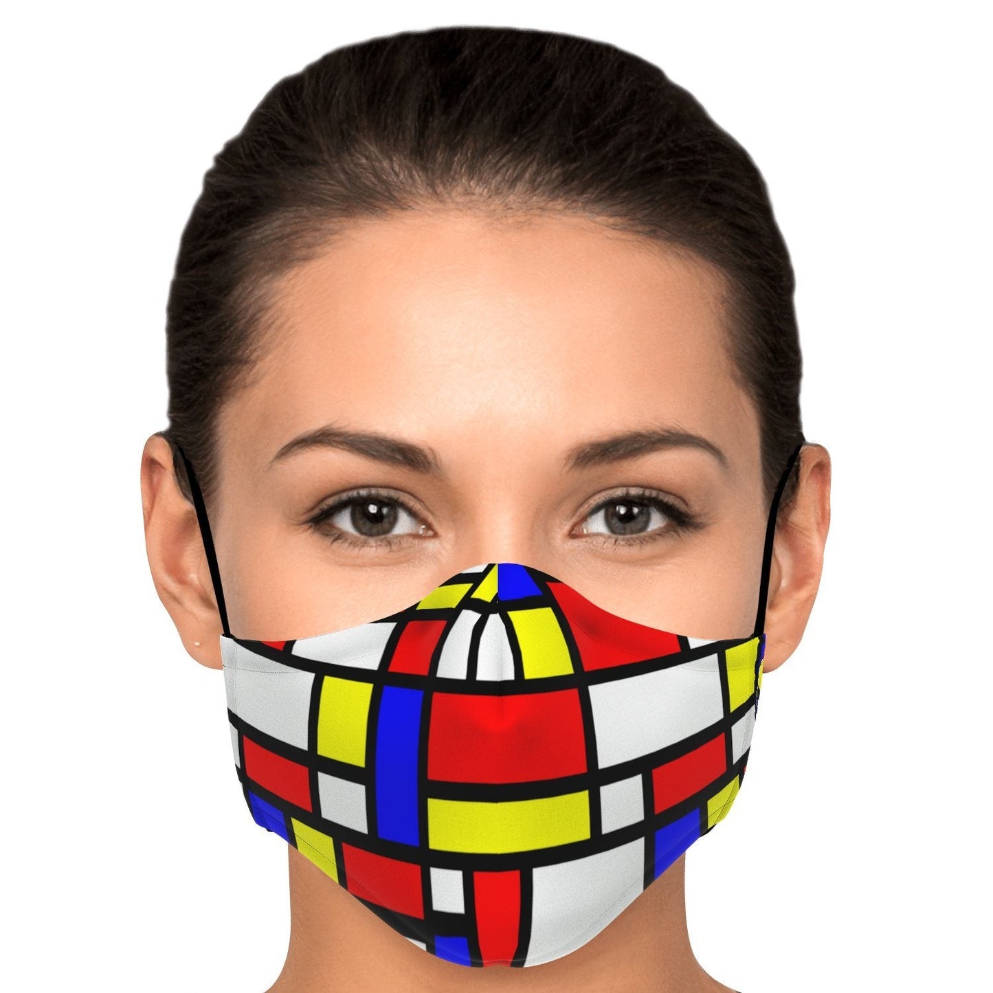 65 MCMLXV Unisex Mondrian Color Block Print Face Mask - 65mcmlxv