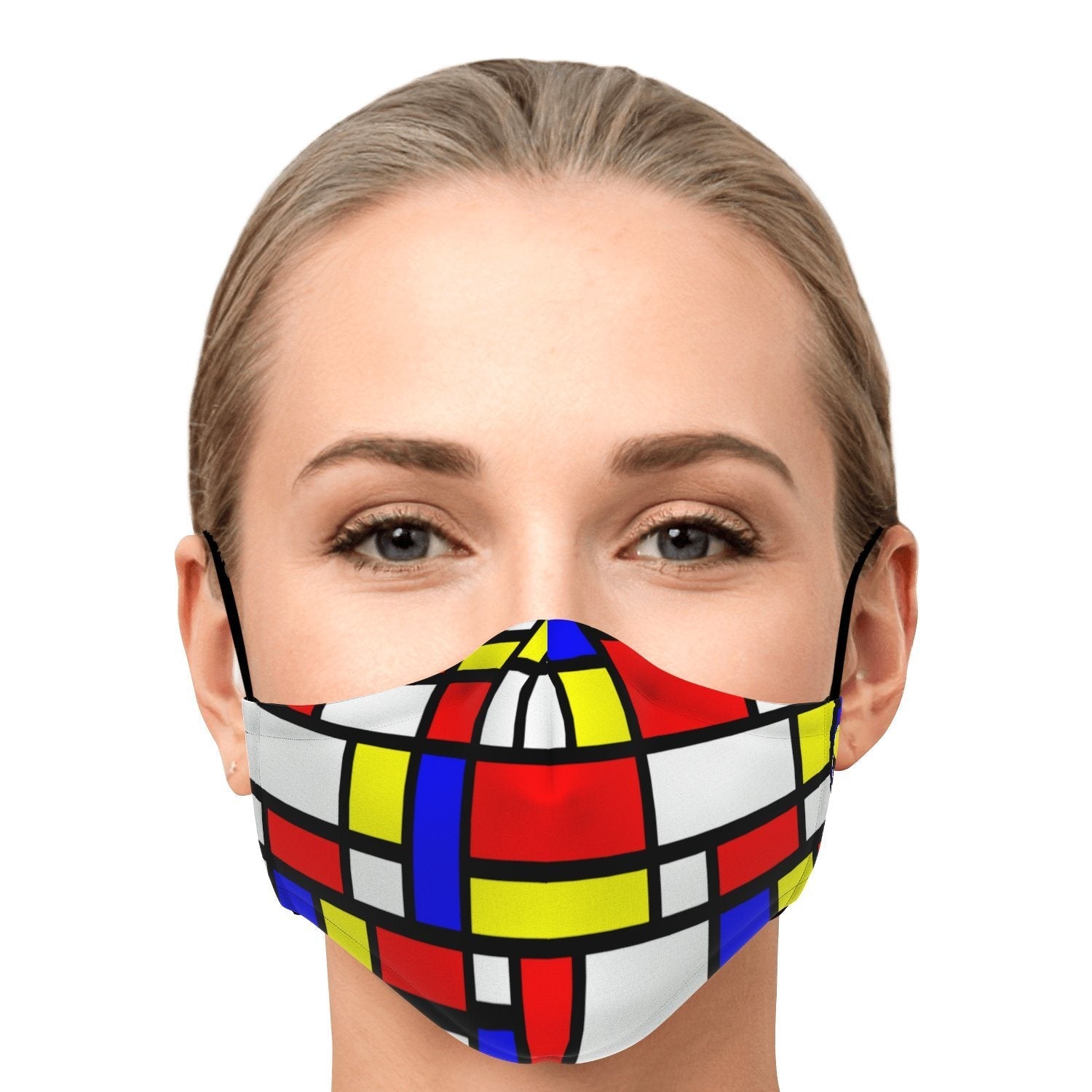65 MCMLXV Unisex Mondrian Color Block Print Face Mask - 65mcmlxv