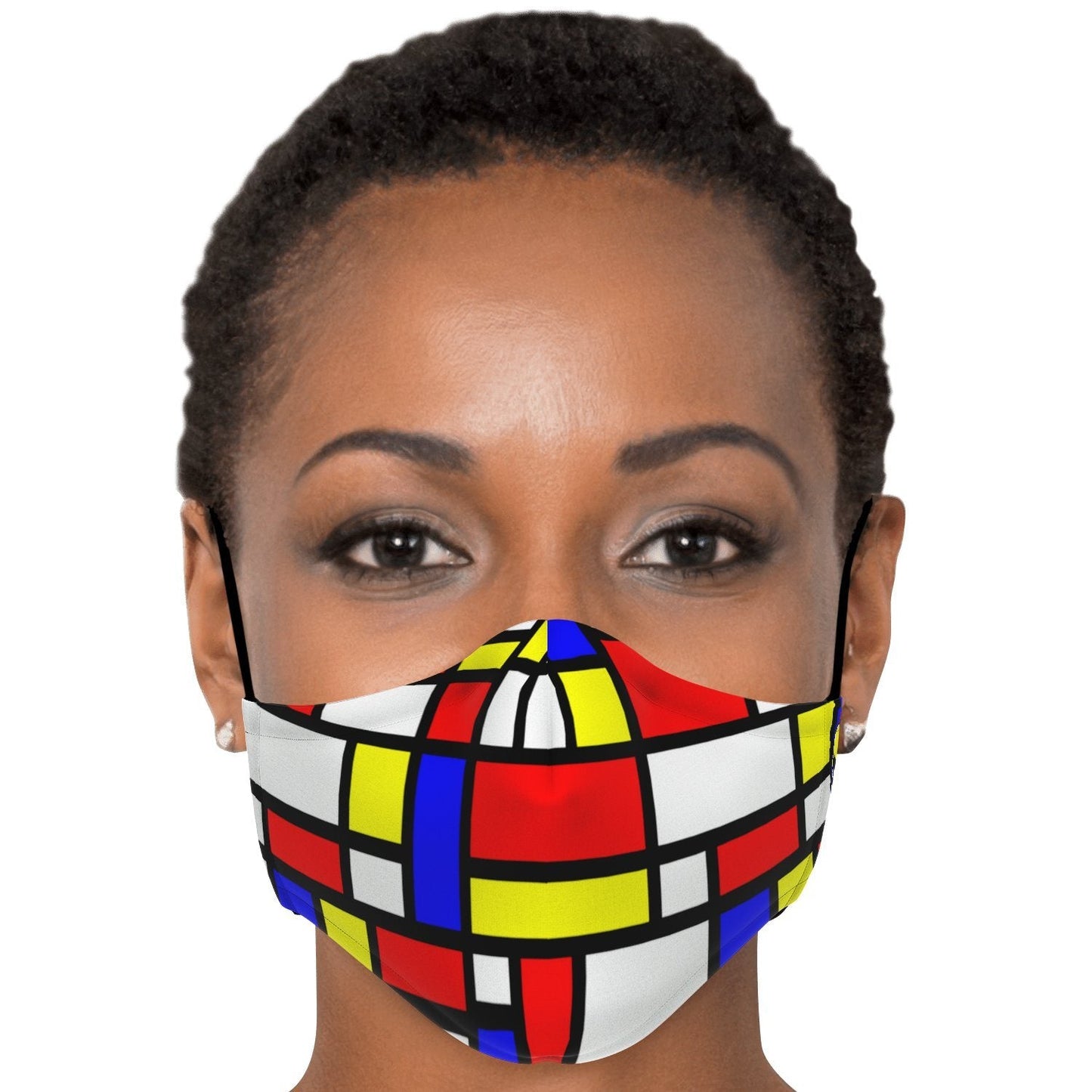 65 MCMLXV Unisex Mondrian Color Block Print Face Mask - 65mcmlxv