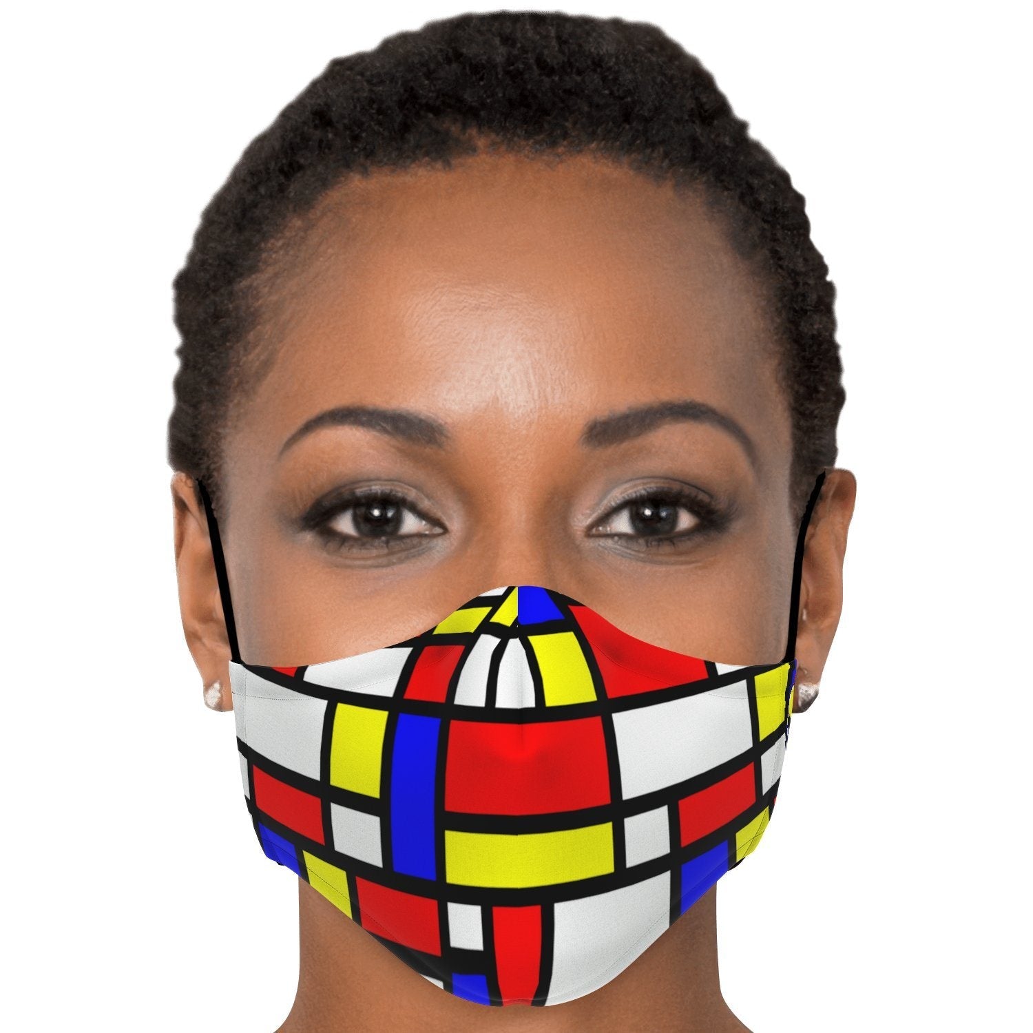 65 MCMLXV Unisex Mondrian Color Block Print Face Mask - 65mcmlxv