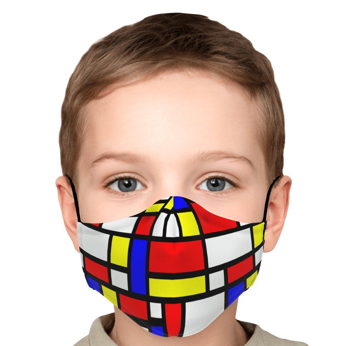 65 MCMLXV Unisex Mondrian Color Block Print Face Mask - 65mcmlxv