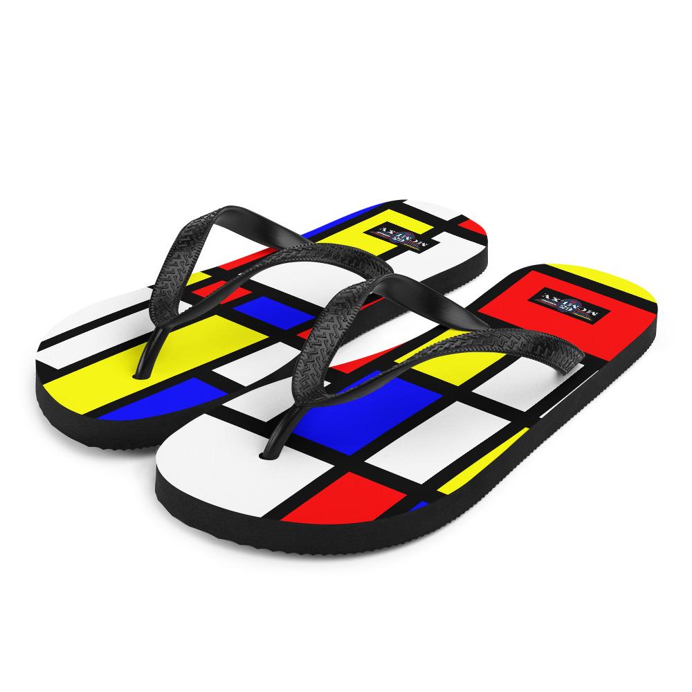 65 MCMLXV Unisex Mondrian Color Block Print Flip - Flops - 65mcmlxv