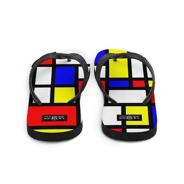 65 MCMLXV Unisex Mondrian Color Block Print Flip - Flops - 65mcmlxv