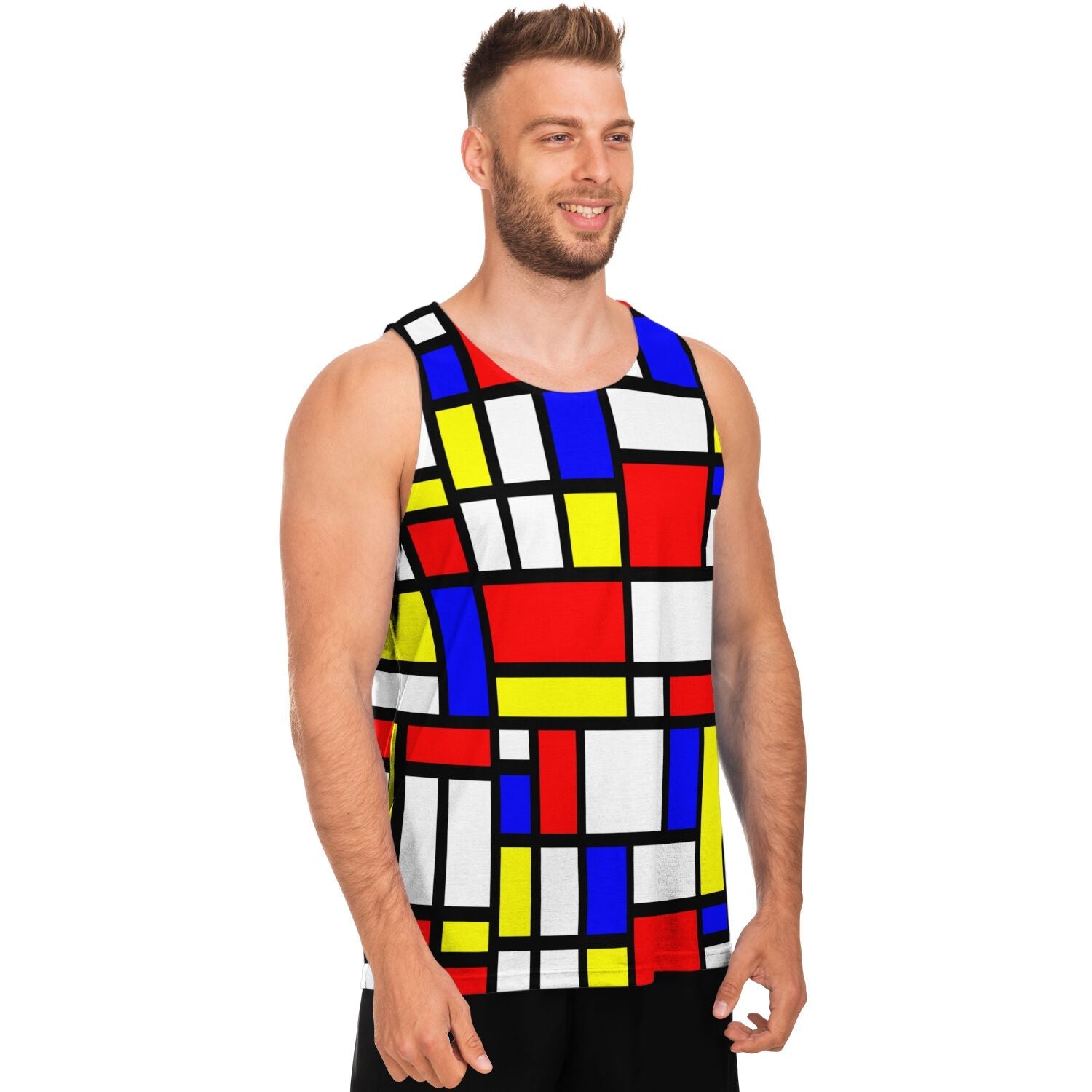 65 MCMLXV Unisex Mondrian Color Block Print Tank Top - 65mcmlxv