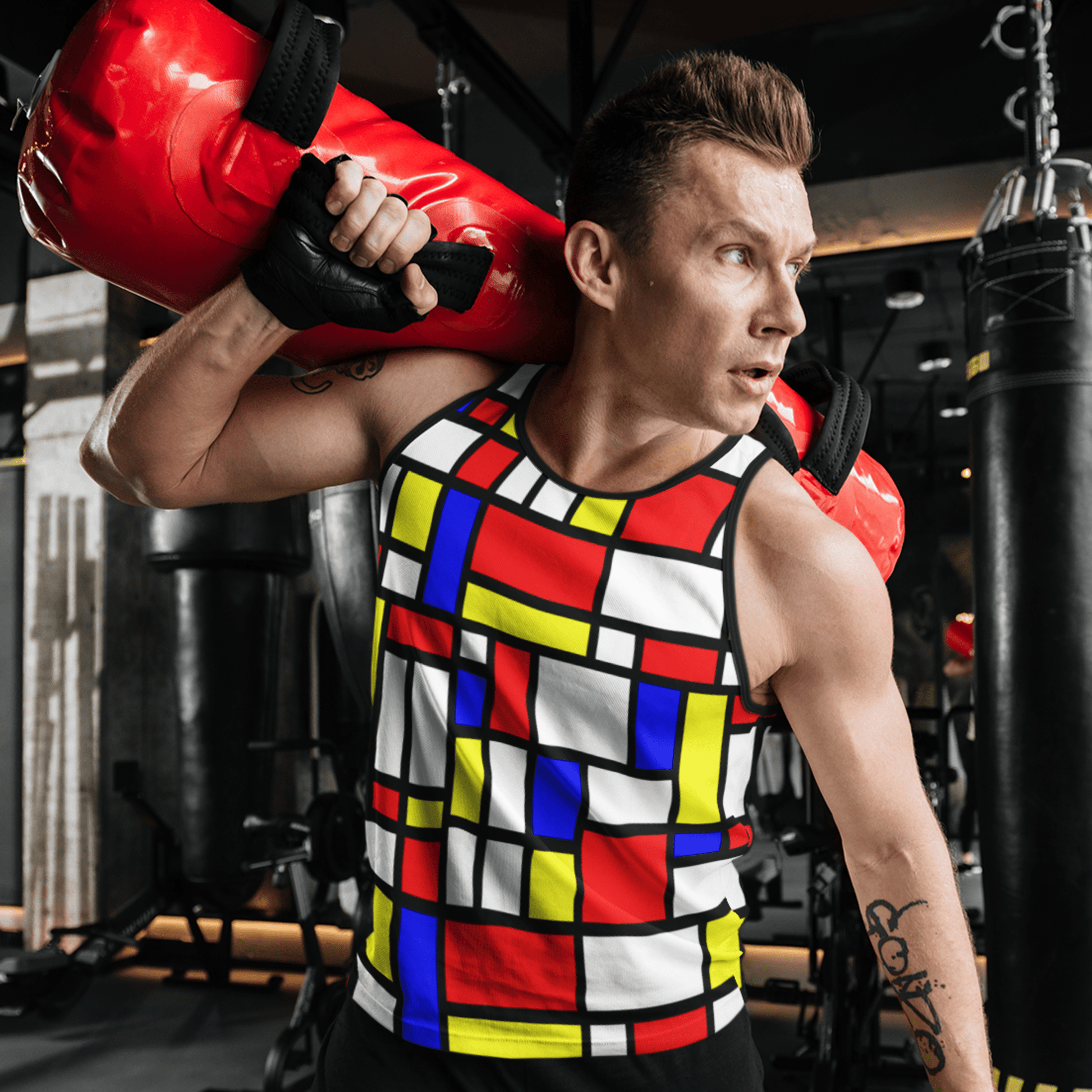 65 MCMLXV Unisex Mondrian Color Block Print Tank Top - 65mcmlxv