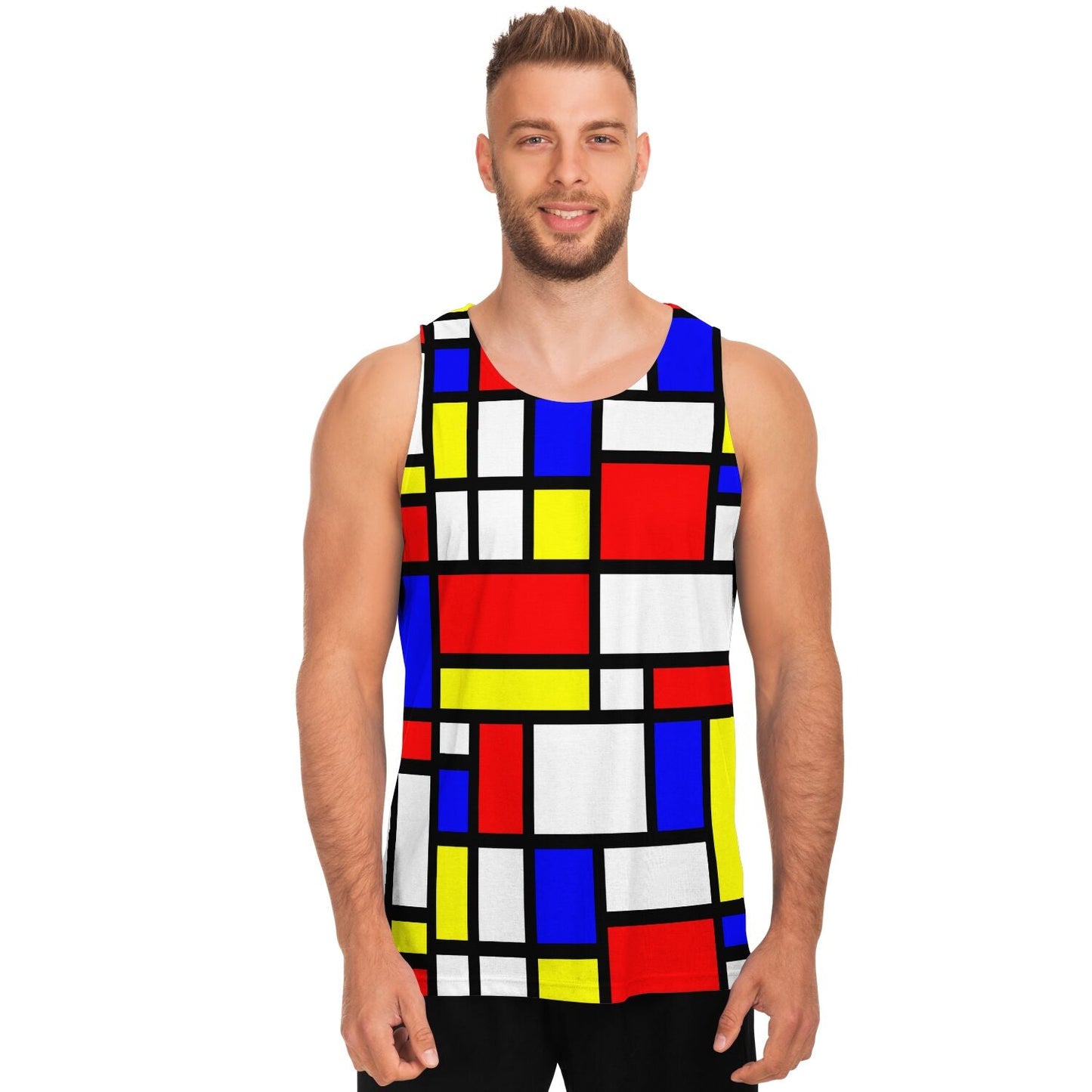 65 MCMLXV Unisex Mondrian Color Block Print Tank Top - 65mcmlxv