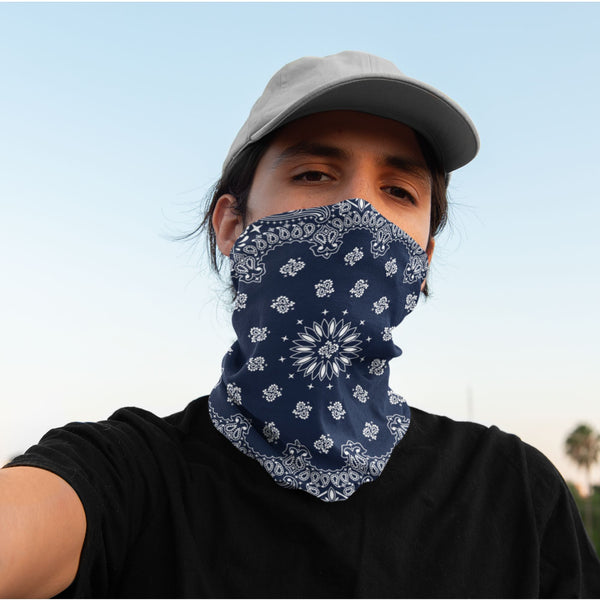65 MCMLXV Unisex Navy Bandana Print Neck Gaiter - 65mcmlxv