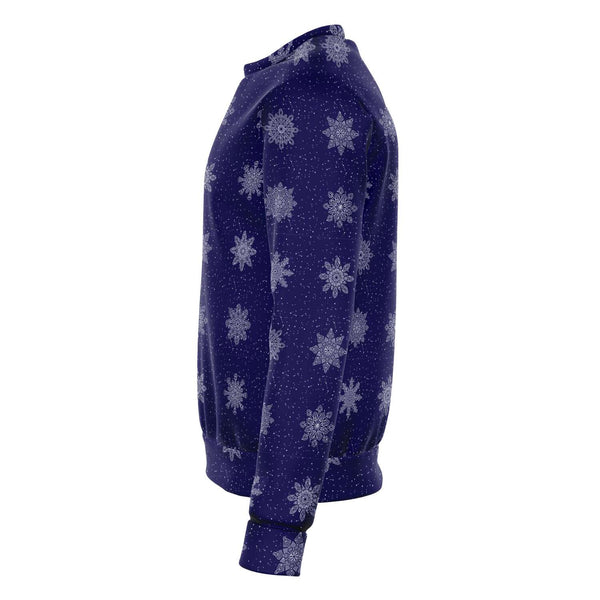 65 MCMLXV Unisex Navy Christmas Snowflakes Print Sweatshirt - 65mcmlxv