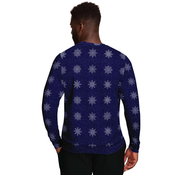 65 MCMLXV Unisex Navy Christmas Snowflakes Print Sweatshirt - 65mcmlxv