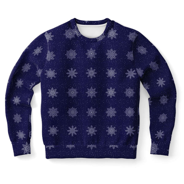 65 MCMLXV Unisex Navy Christmas Snowflakes Print Sweatshirt - 65mcmlxv