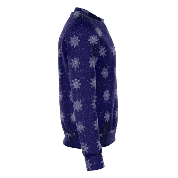 65 MCMLXV Unisex Navy Christmas Snowflakes Print Sweatshirt - 65mcmlxv