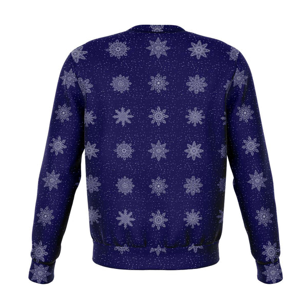 65 MCMLXV Unisex Navy Christmas Snowflakes Print Sweatshirt - 65mcmlxv