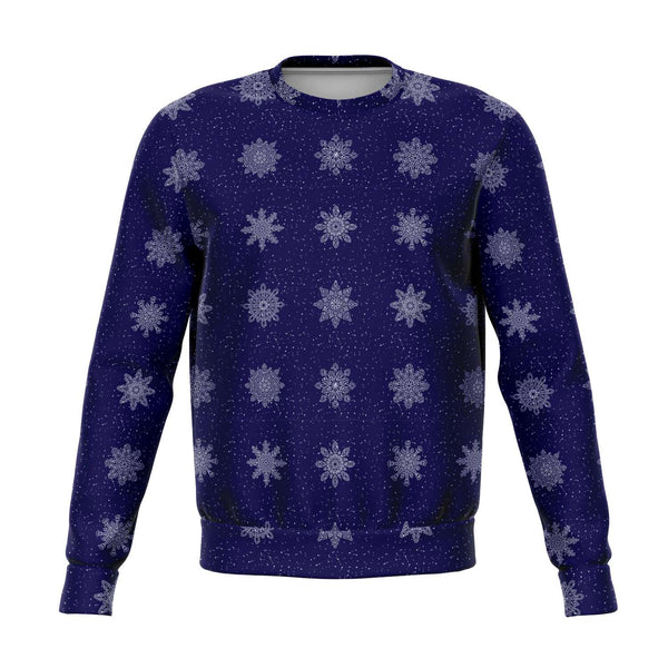 65 MCMLXV Unisex Navy Christmas Snowflakes Print Sweatshirt - 65mcmlxv