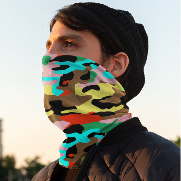 65 MCMLXV Unisex Neon Camo Print Neck Gaiter - 65mcmlxv