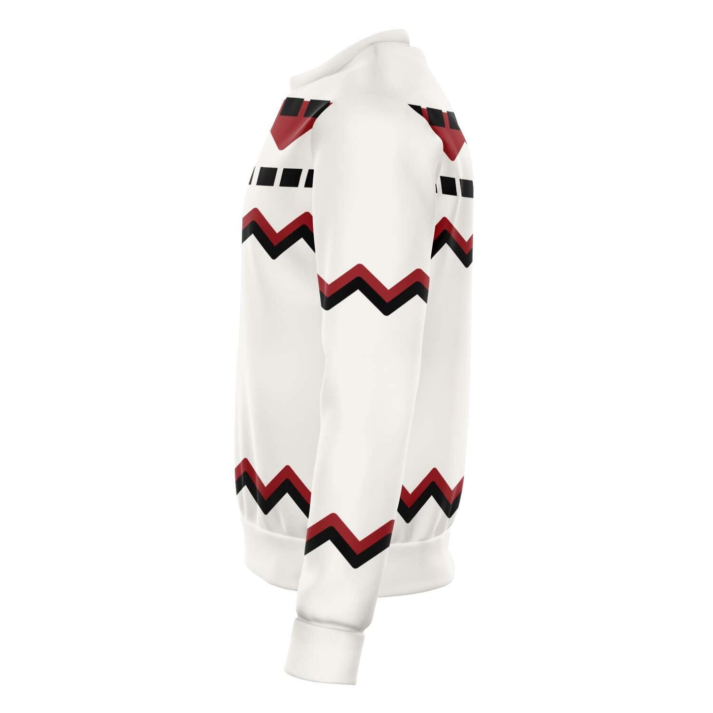 65 MCMLXV Unisex Off - White Red Chevron Stripe Print Sweatshirt - 65mcmlxv