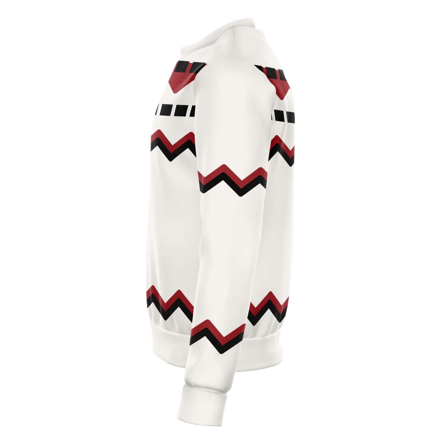 65 MCMLXV Unisex Off - White Red Chevron Stripe Print Sweatshirt - 65mcmlxv