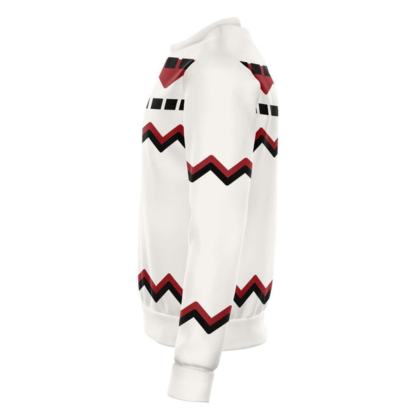 65 MCMLXV Unisex Off - White Red Chevron Stripe Print Sweatshirt - 65mcmlxv