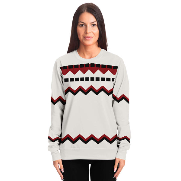 65 MCMLXV Unisex Off - White Red Chevron Stripe Print Sweatshirt - 65mcmlxv