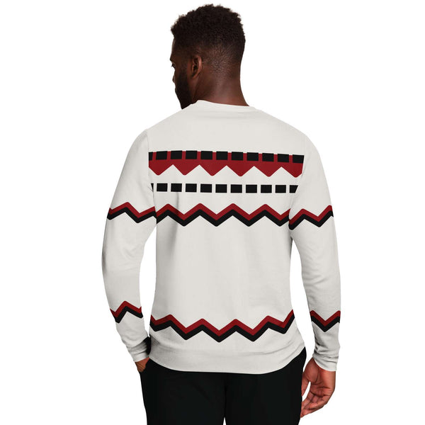 65 MCMLXV Unisex Off - White Red Chevron Stripe Print Sweatshirt - 65mcmlxv