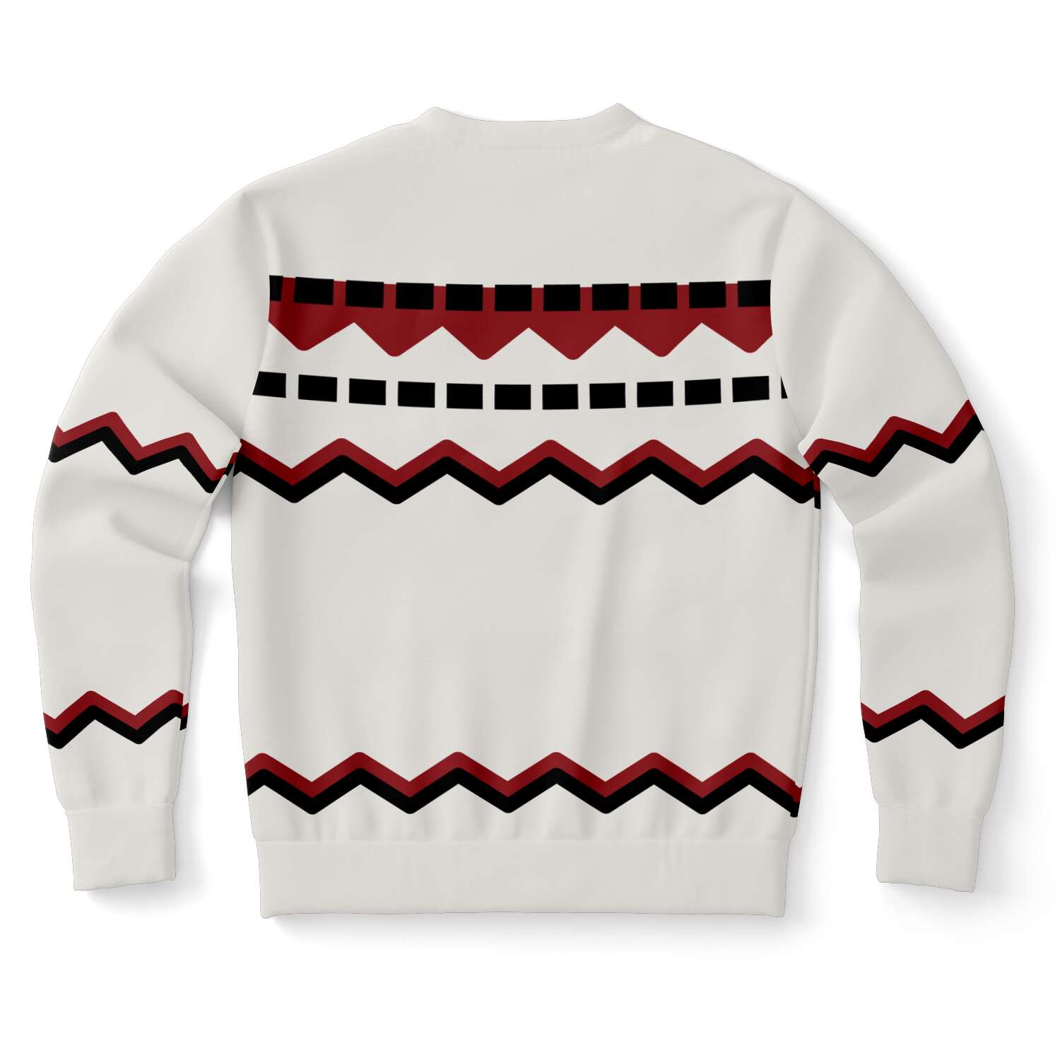 65 MCMLXV Unisex Off - White Red Chevron Stripe Print Sweatshirt - 65mcmlxv