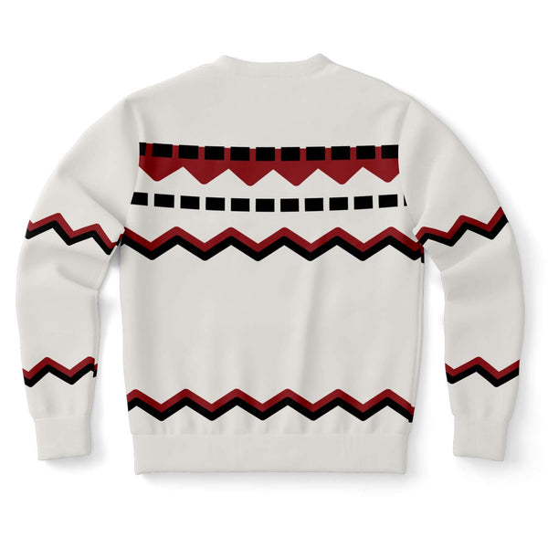 65 MCMLXV Unisex Off - White Red Chevron Stripe Print Sweatshirt - 65mcmlxv