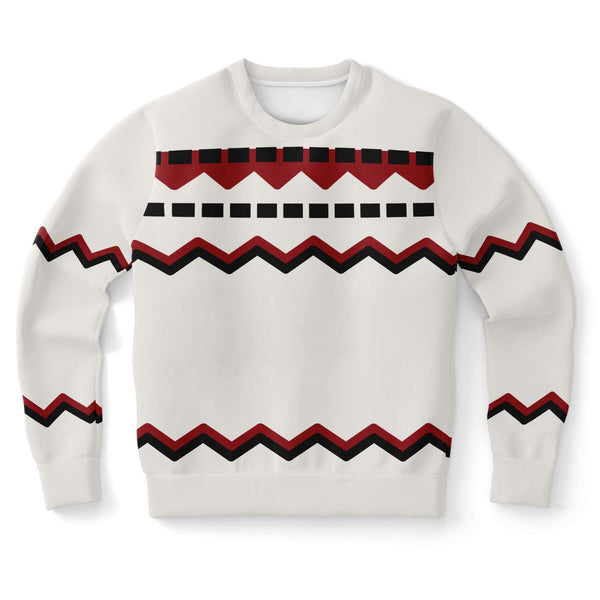 65 MCMLXV Unisex Off - White Red Chevron Stripe Print Sweatshirt - 65mcmlxv