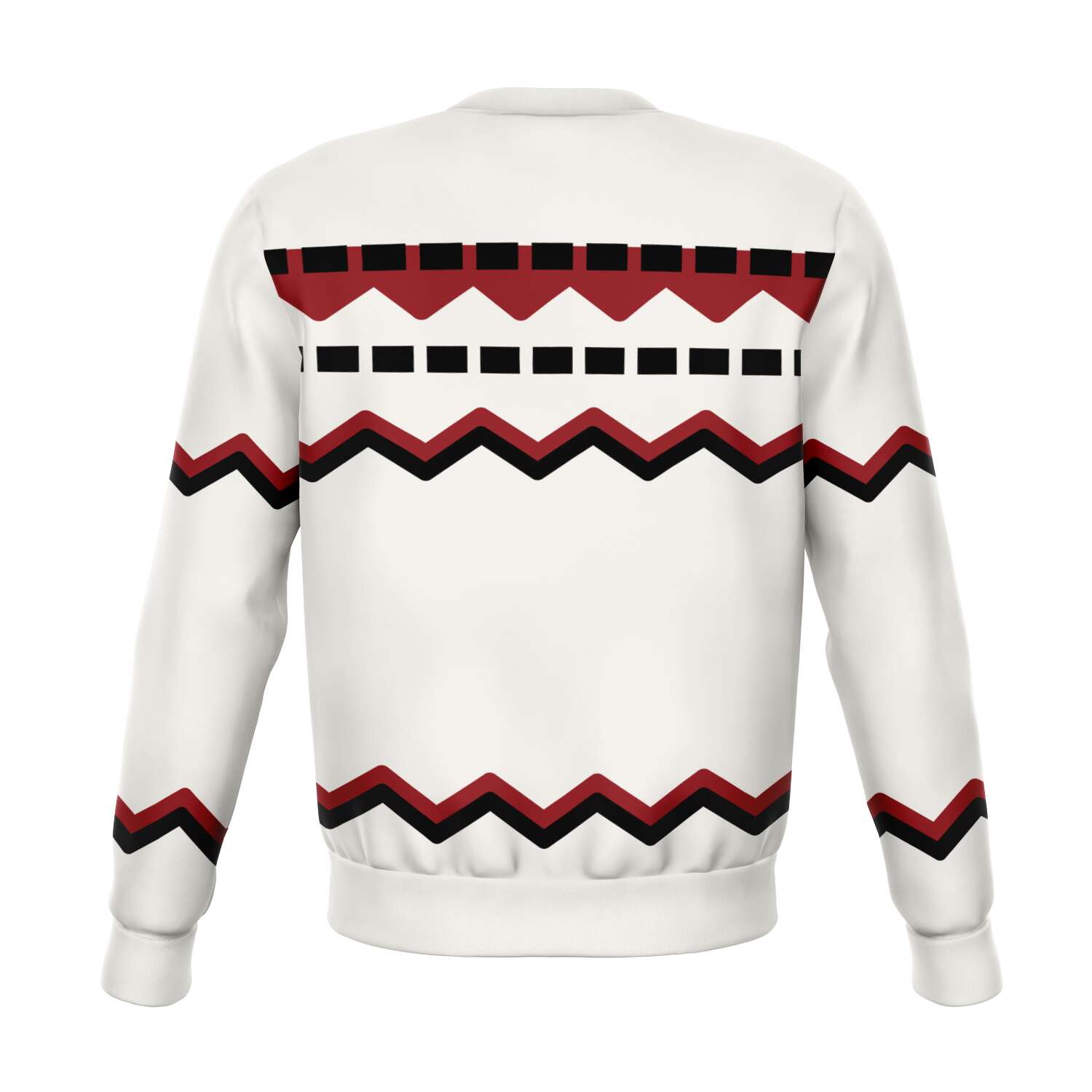 65 MCMLXV Unisex Off - White Red Chevron Stripe Print Sweatshirt - 65mcmlxv