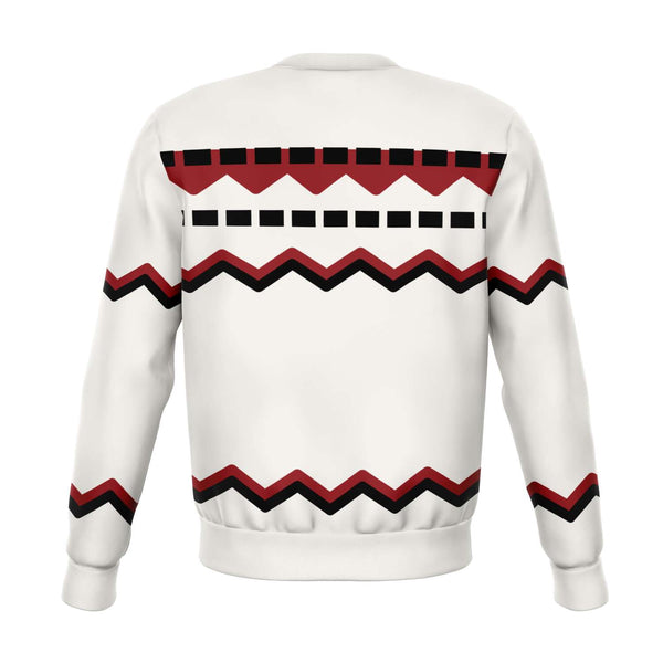 65 MCMLXV Unisex Off - White Red Chevron Stripe Print Sweatshirt - 65mcmlxv
