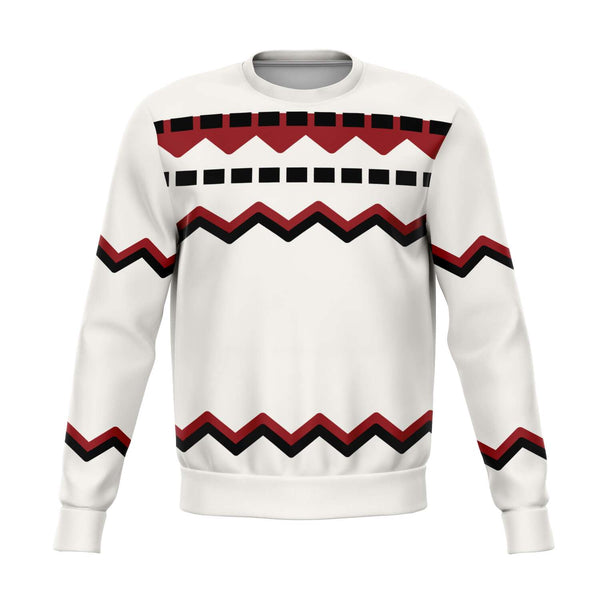 65 MCMLXV Unisex Off - White Red Chevron Stripe Print Sweatshirt - 65mcmlxv