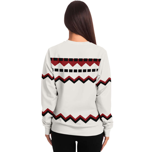 65 MCMLXV Unisex Off - White Red Chevron Stripe Print Sweatshirt - 65mcmlxv