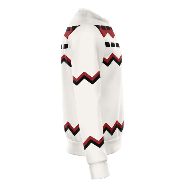 65 MCMLXV Unisex Off - White Red Chevron Stripe Print Sweatshirt - 65mcmlxv