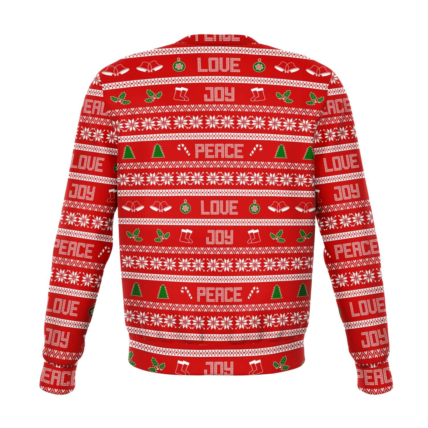65 MCMLXV Unisex Peace Joy Love Red Christmas Sweater Print Sweatshirt - 65mcmlxv