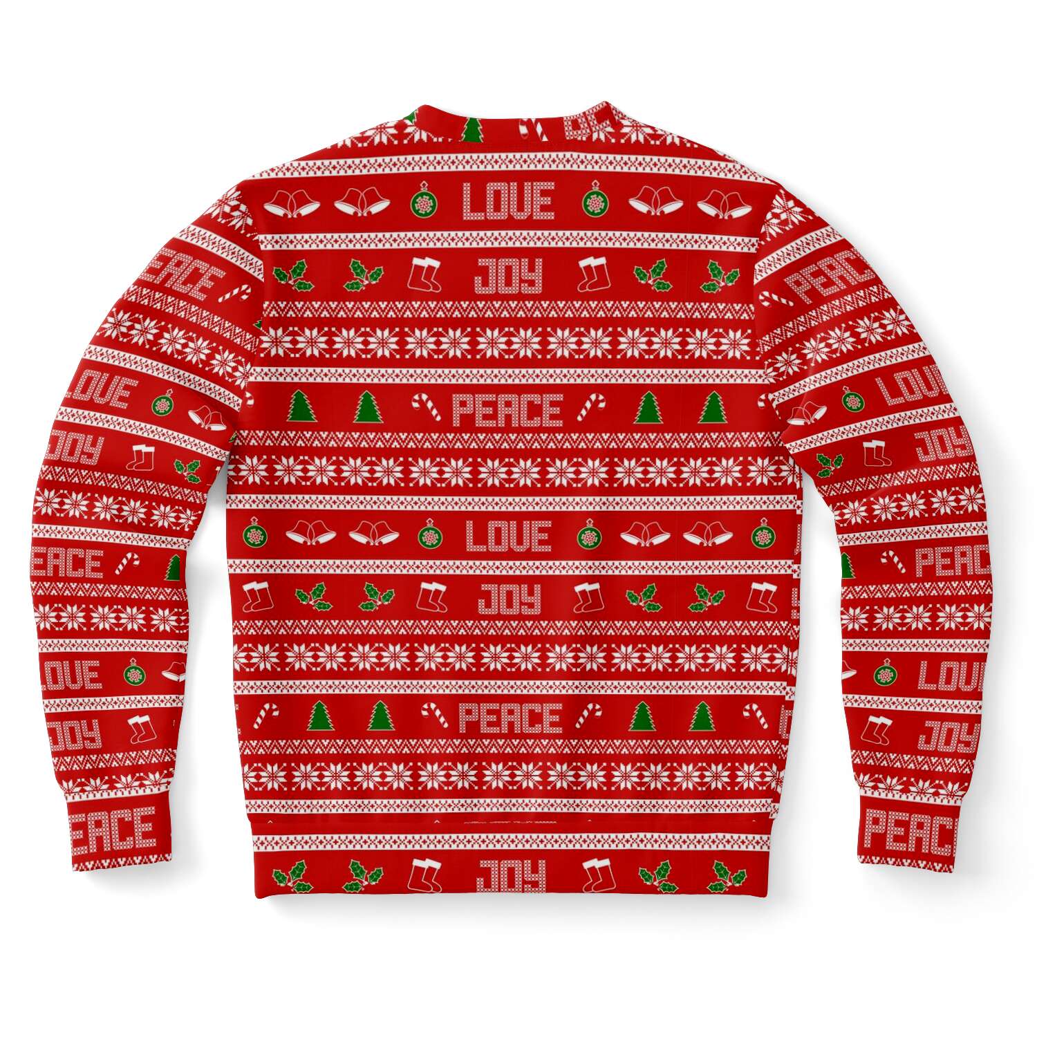 65 MCMLXV Unisex Peace Joy Love Red Christmas Sweater Print Sweatshirt - 65mcmlxv