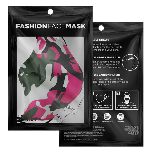65 MCMLXV Unisex Pink Camouflage Print Face Mask - 65mcmlxv