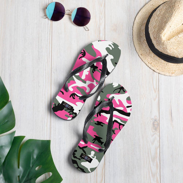 65 MCMLXV Unisex Pink Camouflage Print Flip - Flops - 65mcmlxv