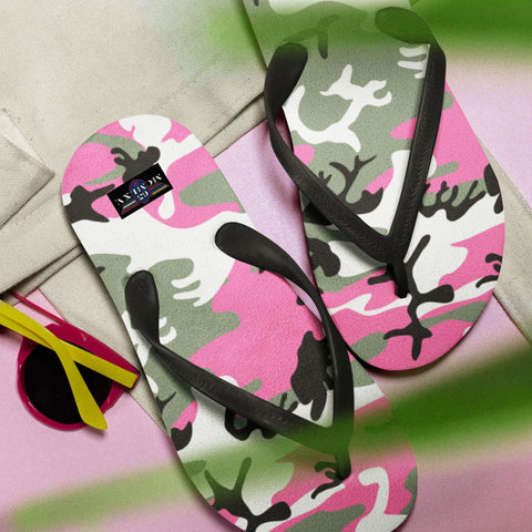 65 MCMLXV Unisex Pink Camouflage Print Flip - Flops - 65mcmlxv