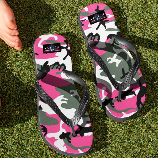 65 MCMLXV Unisex Pink Camouflage Print Flip - Flops - 65mcmlxv