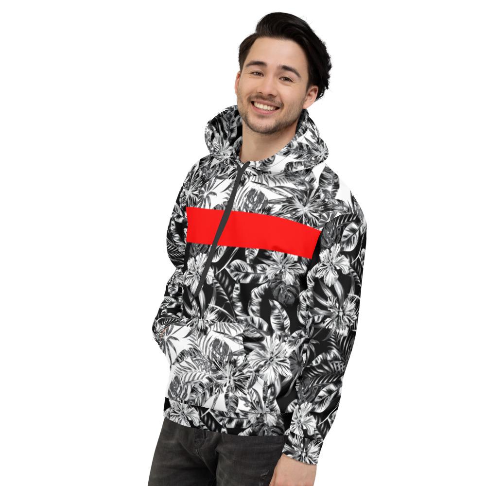 65 MCMLXV Unisex Positive/Negative Tropical Floral Print Fleece Hoodie - 65mcmlxv