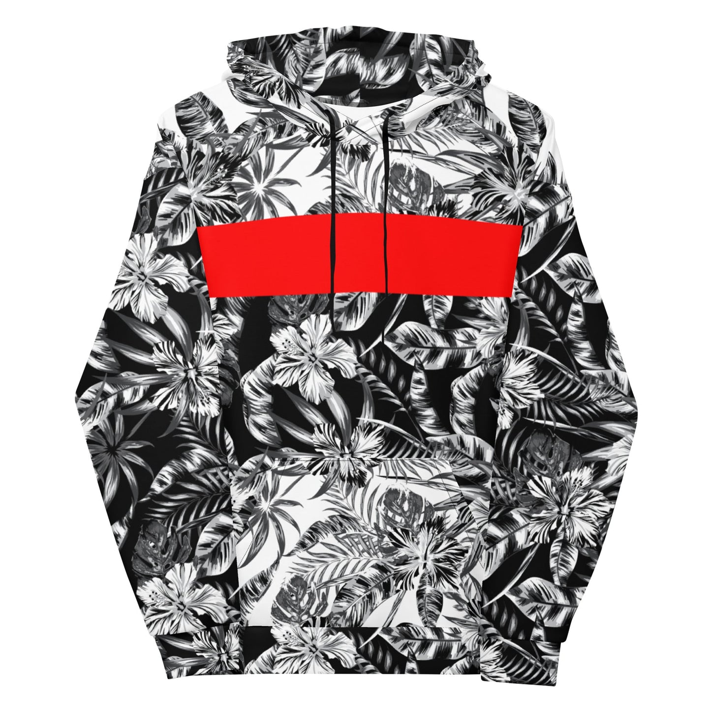 65 MCMLXV Unisex Positive/Negative Tropical Floral Print Fleece Hoodie - 65mcmlxv