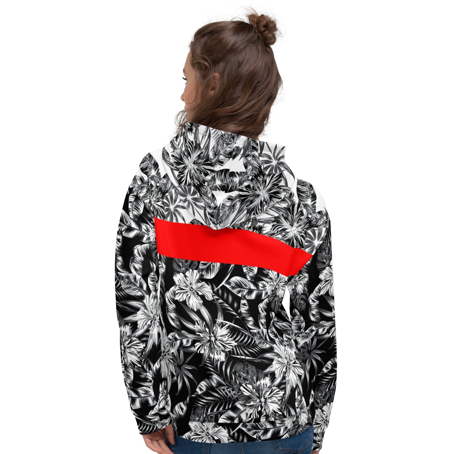 65 MCMLXV Unisex Positive/Negative Tropical Floral Print Fleece Hoodie - 65mcmlxv