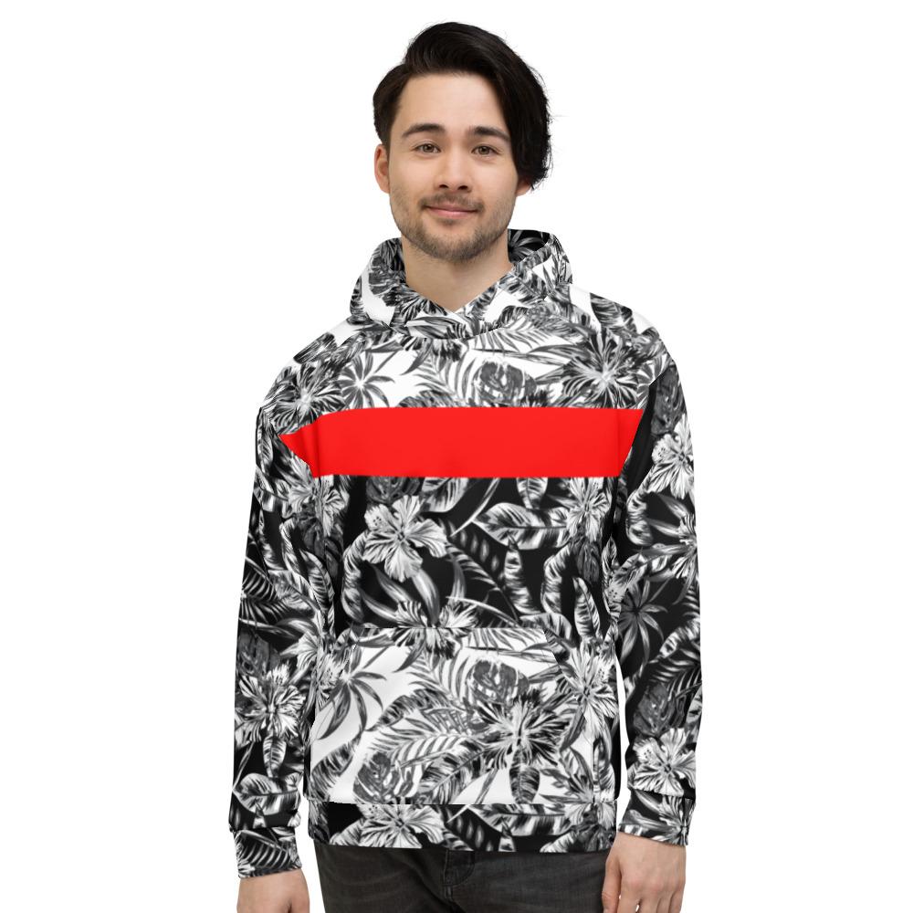 65 MCMLXV Unisex Positive/Negative Tropical Floral Print Fleece Hoodie - 65mcmlxv