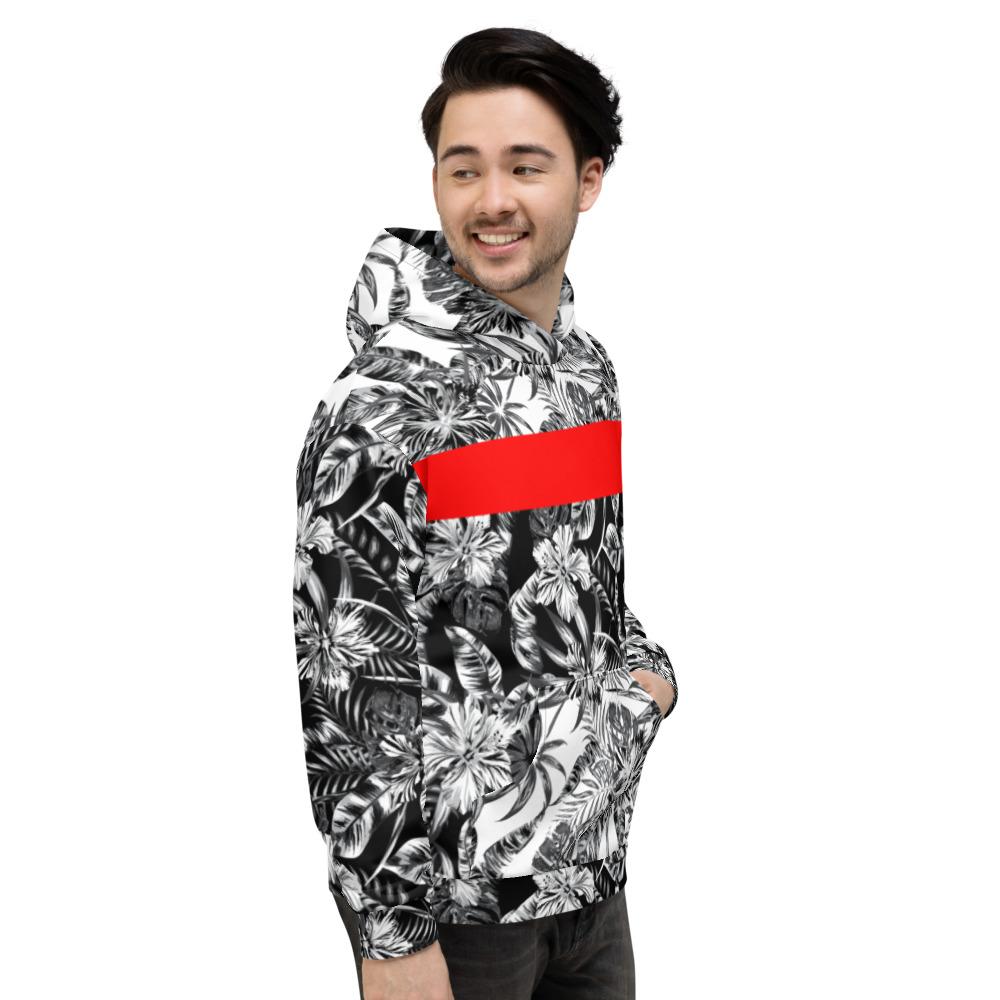 65 MCMLXV Unisex Positive/Negative Tropical Floral Print Fleece Hoodie - 65mcmlxv