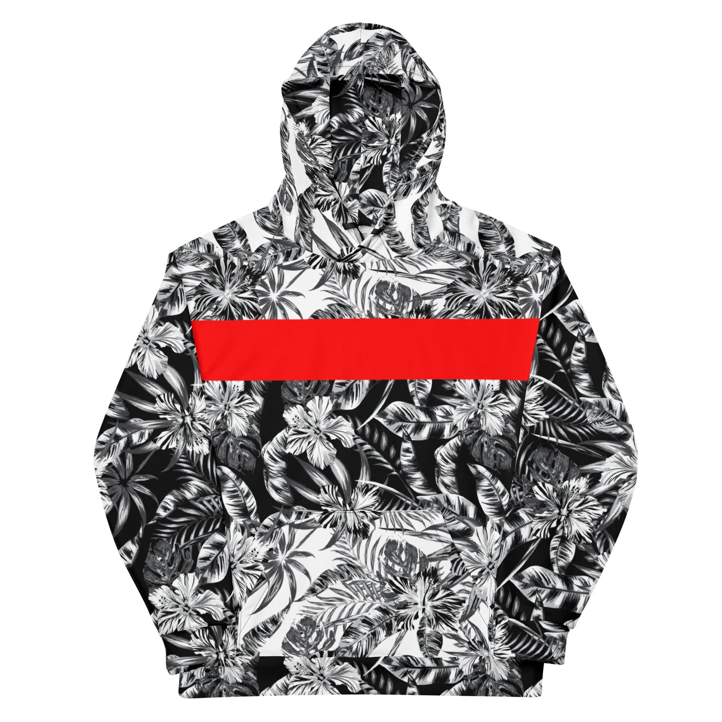 65 MCMLXV Unisex Positive/Negative Tropical Floral Print Fleece Hoodie - 65mcmlxv